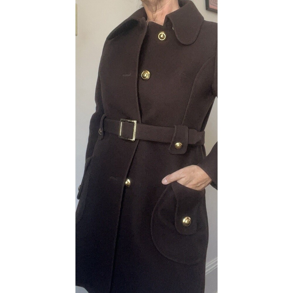 Vintage Lodenfrey Austria Loden Wool Heritage Coat Belted Brown Women's M/L